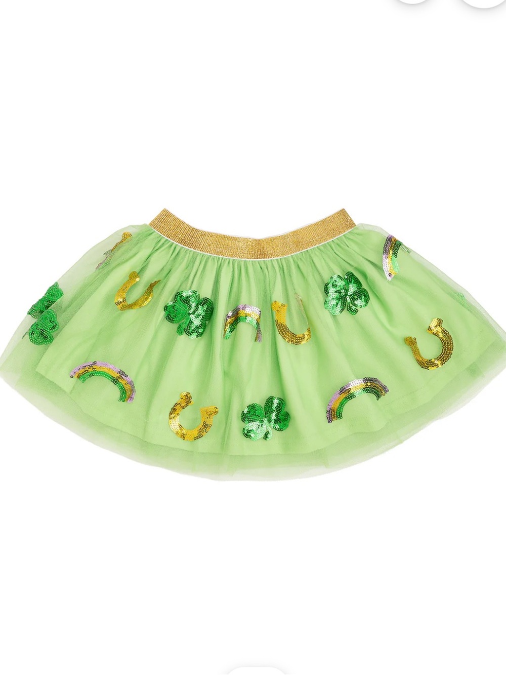 Sequin St. Patrick's Day Tutu Shamrocks & Rainbows Size 3T
